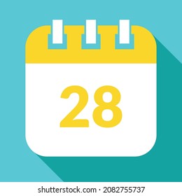 Vector-specific day calendar, vector icon, schedule vector illustration, date marked on the 28st.