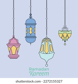 vectorstock ramadan kareem lantern in pastel colors