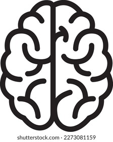 Vector-style brain icon, simple brain illustration