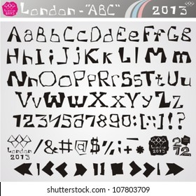 Vector-style graffiti alphabet
