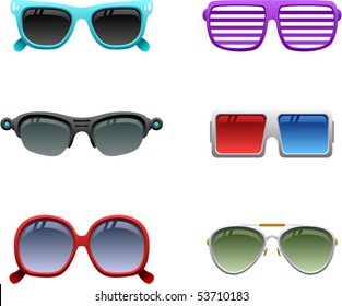 Vector-Sunglasses icon set 1