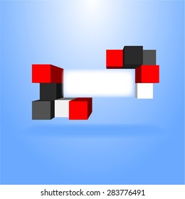 Vector,The 3 dimensions colorful boxes align to random style, blank space for put your text 