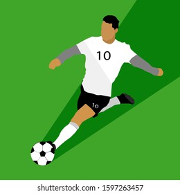 vector,The gestures of a male footballer kicking a football