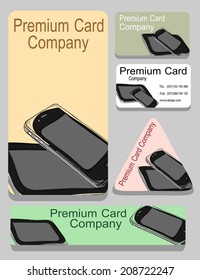 Vector.Vector. Business card template.sale of office equipment,production technologies.