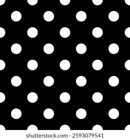 vector,White dots on a black background, arranged in a pattern, looks classic, beautiful.