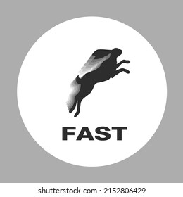 Vectot fast rabbit icon. Fast rabbit dark logo. Vector Illustration

