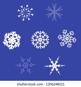 Vectot of set with snowflakes.Isolated elements for Christmas and New Year design
