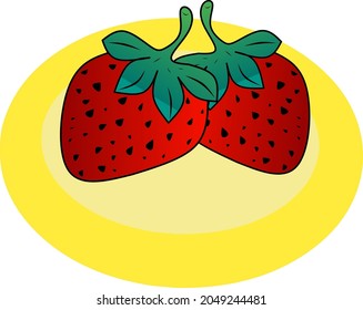 Vectoto de dos frutales de fresa