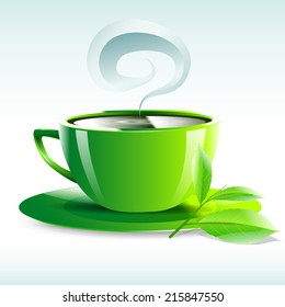 vectovector illustration of a green cup of hot tea grain pairs