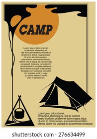 vectpr stock illustration. Background camping
