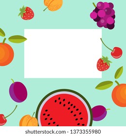 Vectpr summer banner with fruits