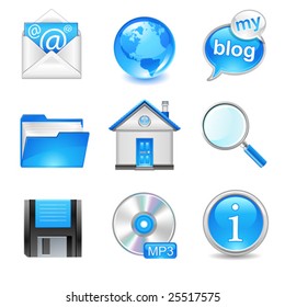 Vectro-blauer Icon-Set für Ihre Webseite