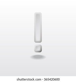 Vectro exclamation mark sign icon with shadow. Eps 10.