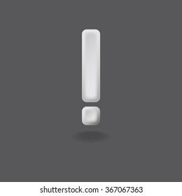 Vectro exclamation mark sign icon with shadow. Eps 10.