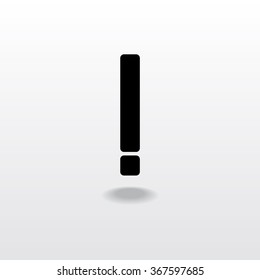 Vectro exclamation mark sign icon with shadow. Flat design style. Eps 10.