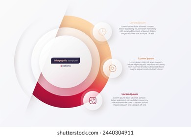 Vectro gradient three option cycle infographic chart.