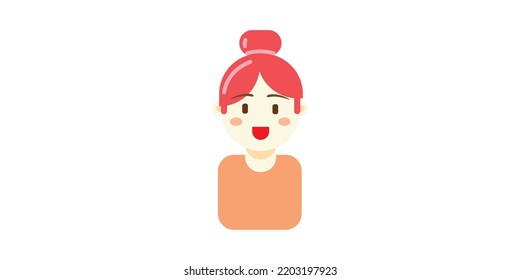 Vectroe Illustration of adorable red hair girl