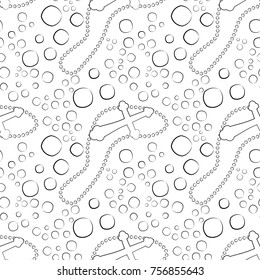 Vectron seamless pattern of elements drawn manually in the style of doodle. Christening, angel, religion, church. Used for wallpapers, backgrounds, wrapping paper.