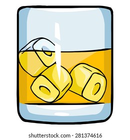 Vectror Cartoon Glass of Whiskey