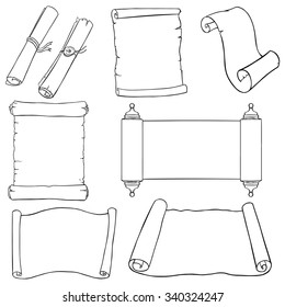 Vectror Set of Line Art Scrolls