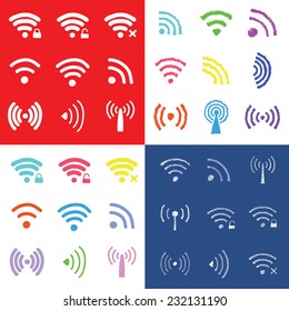 Vectvor wireless sketch icons set
