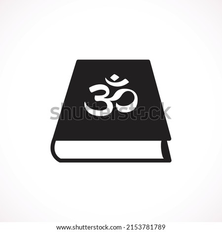 Vedas, Hinduism religion Holy Book. Ancient Hindu sacred texts, holy scriptures, flat vector icon illustration isolated on white background. Stock photo © 