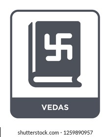 vedas icon vector on white background, vedas trendy filled icons from India and holi collection, vedas simple element illustration