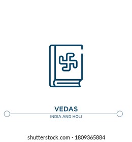 vedas outline vector icon. simple element illustration. vedas outline icon from editable india concept. can be used for web and mobile
