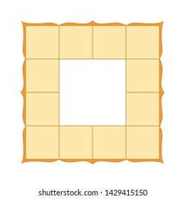 Vedic astrology birth chart template in southern indian style. Jyothish calculator form. Hindu astrological horoscope maps. Lagna diagram in the shape of a yantra.