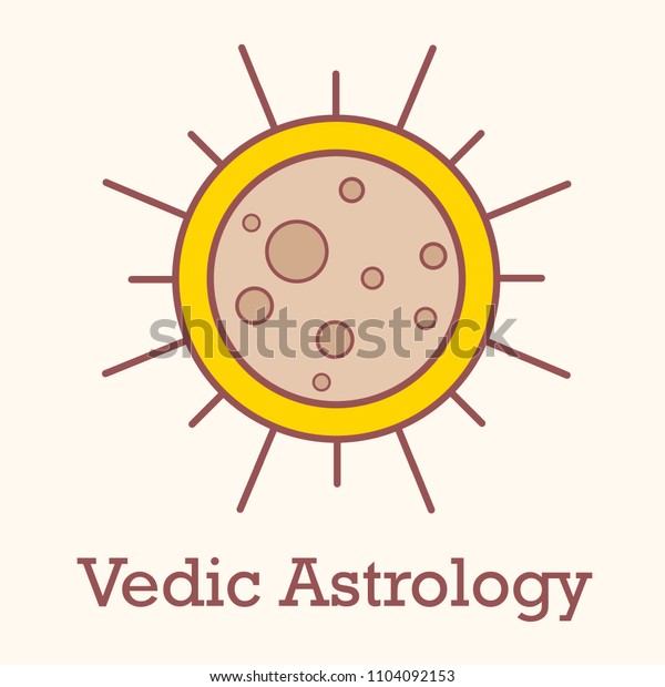 Vedic astrology. A planet\
in the starry sky. Icon planet. Astrology. Horoscope. Vector\
illustration.