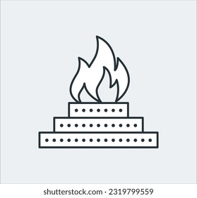 In Vedic Hinduism, a ritual done in front of sacred fire with mantras is Yagya [Worshipping the Supreme lord or Rendering service to the Almighty] Creative Conceptual Vector Graphic Illustration icon.