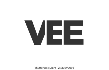 VEE logo design template with strong and modern bold text. Initial based vector logotype featuring simple and minimal typography. Trendy company identity ideal for businesses brand presence.