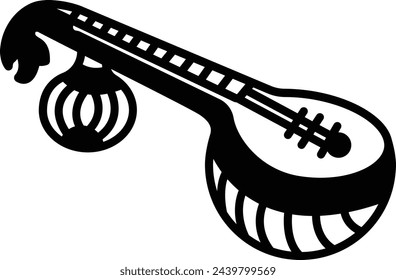 Ilustración vectorial de línea y glifo de Veena