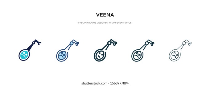 veena icon in different style vector illustration. two colored and black veena vector icons designed in filled, outline, line and stroke style can be used for web, mobile, ui