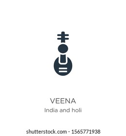 Veena icon vector. Trendy flat veena icon from india and holi collection isolated on white background. Vector illustration can be used for web and mobile graphic design, logo, eps10