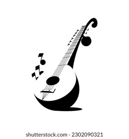 veena traditional musical instrument vector white background