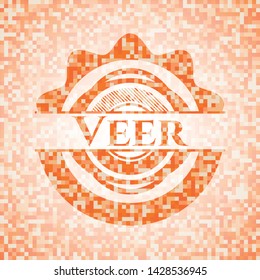 Veer orange mosaic emblem with background
