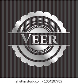 Veer silver emblem or badge. Vector Illustration. Mosaic.