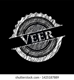 Veer written on a blackboard. Vector Illustration. Detailed.