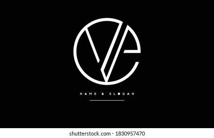 VE,EV ,V ,E  Abstract Letters Logo Monogram