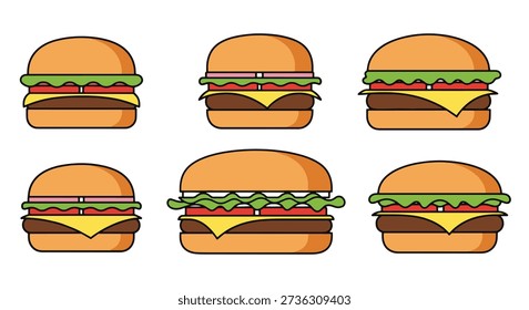 Veg Burger Line art graphic