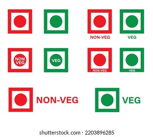 Veg and Non Veg Emoji. Indian Food Concept. Sad Veg. Happy Non veg sign. Food Emoji illustration
