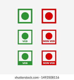 Veg And Non Veg Food Symbols Set