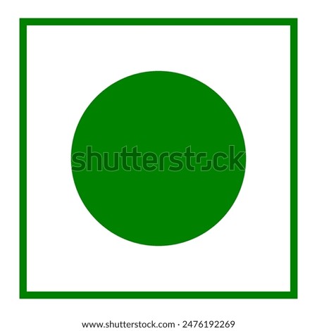Veg Sign vector illustration. Vegetarian symbol for product branding. Indian Food Concept. Food Emoji illustration, Green Dot sign for food packing box , green dot icon for food packaging sign, 