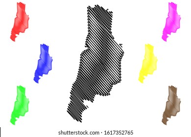 Vega Alta municipality (Commonwealth of Puerto Rico, Porto Rico, PR, Unincorporated territories of the United States) map vector illustration, scribble sketch Vega Alta map