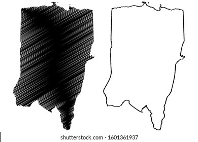 Vega Baja municipality (Commonwealth of Puerto Rico, Porto Rico, PR, Unincorporated territories of the United States) map vector illustration, scribble sketch Vega Baja map