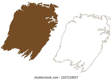 Vega island (Kingdom of Norway) map vector illustration, scribble sketch Vega map