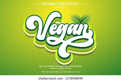 Vegan 3D editable text effect template