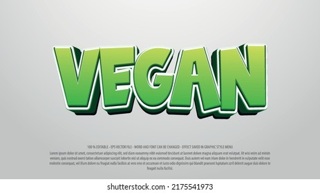 Vegan 3d style editable text effect