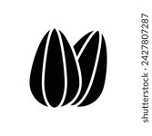 Vegan Almond Filled Icon Vector Illustration